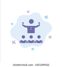 Encourage, Growth, Mentor, Mentorship, Team Blue Icon on Abstract Cloud Background