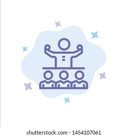 Encourage, Growth, Mentor, Mentorship, Team Blue Icon on Abstract Cloud Background