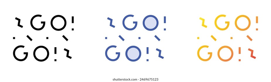 encourage icon. Linear, Blue Fill and Gradient Style Design Isolated On White Background