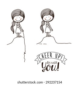 Encourage kids design over white background, vector illustration