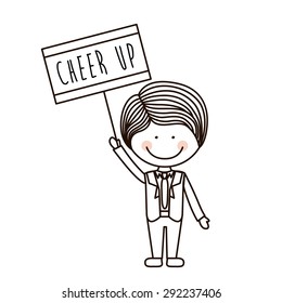 Encourage kids design over white background, vector illustration
