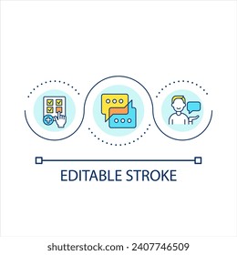 Encourage participation loop concept icon. Social involvement. Improve public activity abstract idea thin line illustration. Isolated outline drawing. Editable stroke. Arial font used