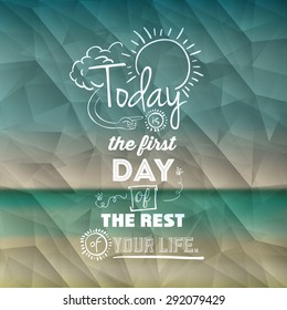 encourage quotes design over  colorful background, vector illustration