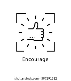 Encourage Vector Line Icon 