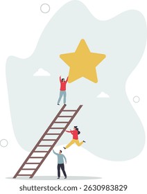 Encouragement for female career and woman motivation tiny person concept. character life .