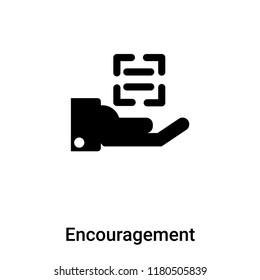 Encouragement icon vector isolated on white background, logo concept of Encouragement sign on transparent background, filled black symbol
