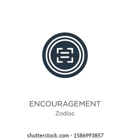 Encouragement icon vector. Trendy flat encouragement icon from zodiac collection isolated on white background. Vector illustration can be used for web and mobile graphic design, logo, eps10