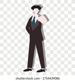 Encouragement men concept on transparency background. Creative idea design. Flat vector illustration for template, brochure or presentation.