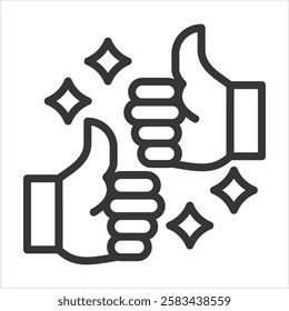 Encouragement Outline Icon Vector Illustration