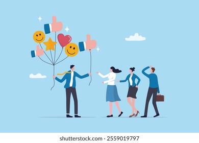 Encouragement or support employee to success, cheering, praise to raise motivation, winning pride inspiration, boost employee ambition concept, businessman giving thumb up to encourage employees.