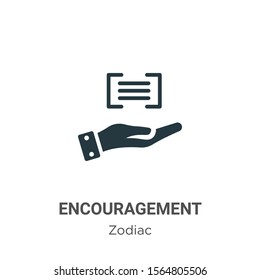 Encouragement vector icon on white background. Flat vector encouragement icon symbol sign from modern zodiac collection for mobile concept and web apps design.