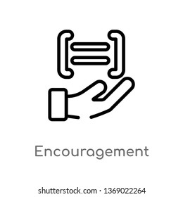 encouragement vector line icon. Simple element illustration. encouragement outline icon from zodiac concept. Can be used for web and mobile