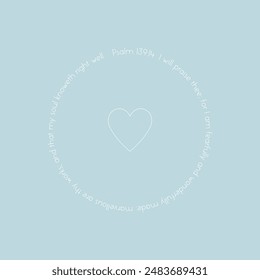 Encouraging Bible Verse with heart Social Media Post vector illustration