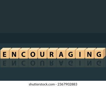 Encouraging: cube words, positivity, vector illustration design for graphics and prints. Positive affirmations for every day. A motivational concept.