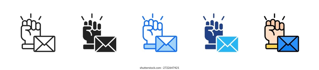 Incentivando a coleção de vários estilos de conjunto de ícones de e-mail