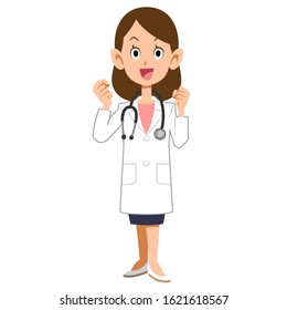 Encouraging female doctor whole body