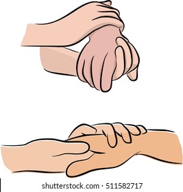 Encouraging hands