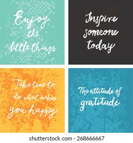 4 Hand Written Inspirational Typographic Words Stock Vector (Royalty ...