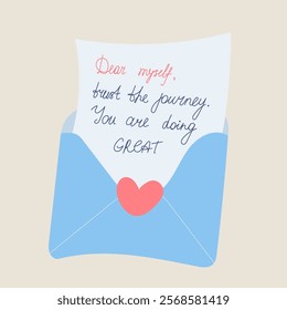 Encouraging Letter minimalist vector Illustration