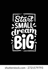 Una Ilustración vectorial alentadora con la frase "Dream Big", que simboliza la ambición, las aspiraciones y la búsqueda de objetivos Grandes.