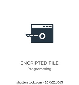 Encripted file icon vector. Trendy flat encripted file icon from programming collection isolated on white background. Vector illustration can be used for web and mobile graphic design, logo, eps10