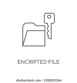 Encripted file linear icon. Encripted file concept stroke symbol design. Thin graphic elements vector illustration, outline pattern on a white background, eps 10.