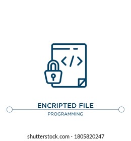 encripted file vector line icon. Simple element illustration. encripted file outline icon from programming concept. Can be used for web and mobile

