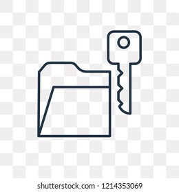 Encripted file vector outline icon isolated on transparent background, high quality linear Encripted file transparency concept can be used web and mobile