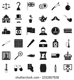 Encroachment icons set. Simple set of 36 encroachment vector icons for web isolated on white background