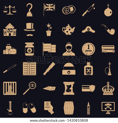 Encroachment icons set. Simple set of 36 encroachment vector icons for web for any design