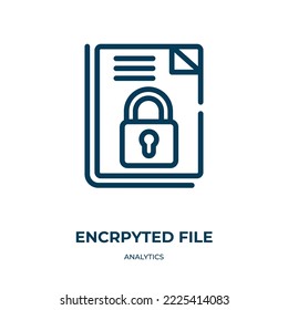 Encrpyted file icon. Linear vector illustration from analytics collection. Outline encrpyted file icon vector. Thin line symbol for use on web and mobile apps, logo, print media.