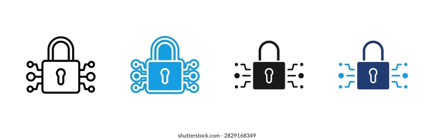 Encrypt web icon multiple style collection