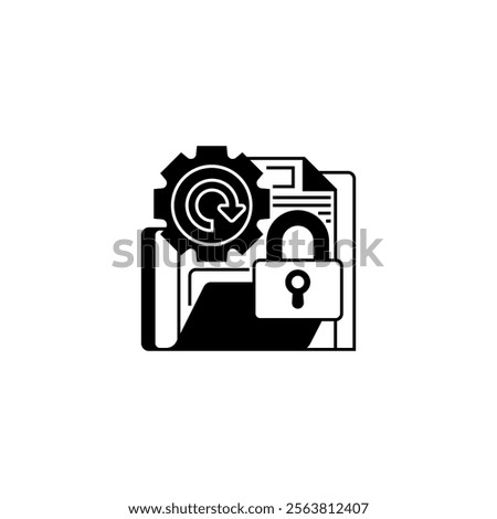 Encrypted Backup Line Icon. linear style sign for mobile concept and web design. Outline vector icon.