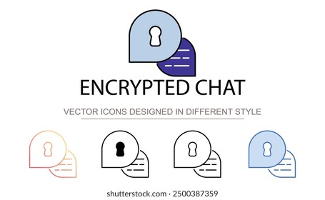 Encrypted Chat icon design with white background stock illustration