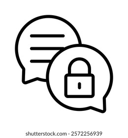 Encrypted chat, secure communication icon in modern style