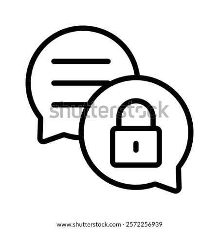 Encrypted chat, secure communication icon in modern style