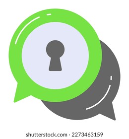 Encrypted chat vector design in modern style, premium icon