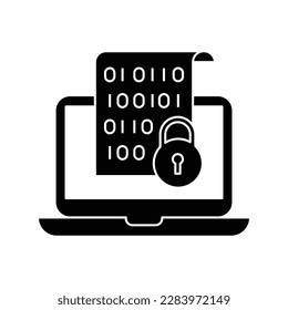 Encrypted document file icon design. Data encryption icon. isolated on white background. vector illustration