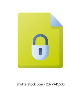 encrypted document with lock secure single isolated icon with smooth style