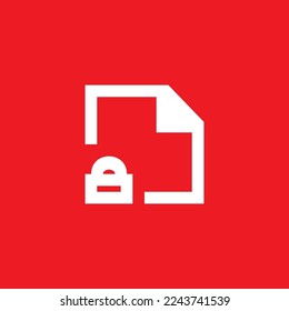 Verschlüsseltes Dateiflachsymbol, grafische Ressourcenvorlage, Vektorgrafik.