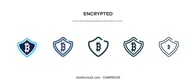 encrypted icon in different style vector illustration. two colored and black encrypted vector icons designed in filled, outline, line and stroke style can be used for web, mobile, ui