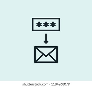 Encrypted icon line isolated on clean background. Encrypted icon concept drawing icon line in modern style. Vector illustration for your web mobile logo app UI design.