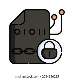 Encrypted Icon Vector Illustration Flat Outline Stock Vector (Royalty ...