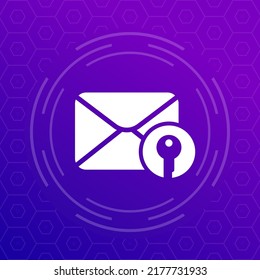 encrypted message, secured email vector icon