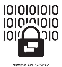 encrypted messaging Concept, Data Encoding Machine language vector Icon Design