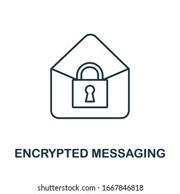 Encrypted Messaging icon from cyber security collection. Simple line Encrypted Messaging icon for templates, web design and infographics