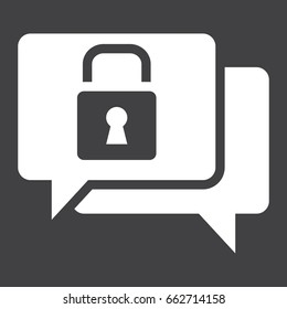 Encrypted Messaging line icon, security and padlock, chat vector graphics, a linear pattern on a white background, eps 10.