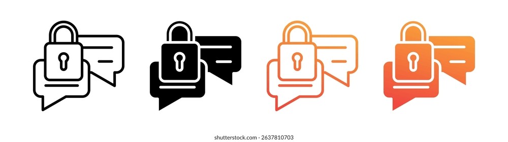 Encrypted Multi Style Icon Set Vector