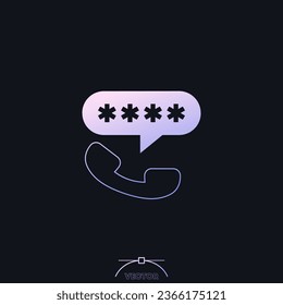 Icono de llamada telefónica cifrada con gradiente