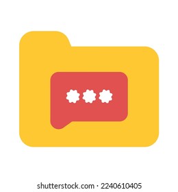 Encrypted Secure Folder Icon Flat
